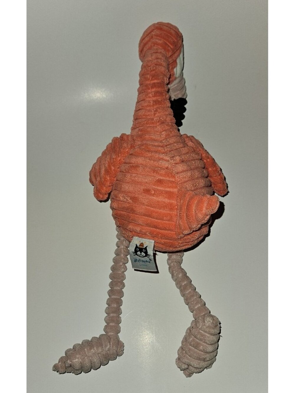 Jellycat Cordy Roy Flamingo Plush Ribbed Stuffed Animal Toy 18" Lovey Coral Pink - Picture 4 of 10